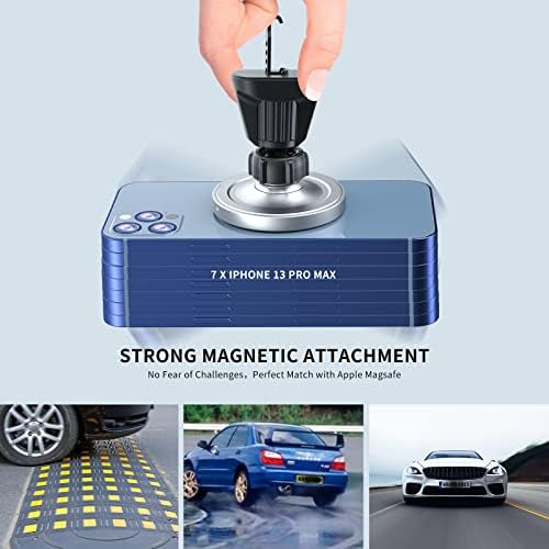 OHLPRO Mag Safe Car Charger Mount for i Phone 16/15/14/13 Pro Max – 15 W Fast Charging Phone Holder with 360° Rotation, Secure Adhesive Base for Tesla and Other Vehicles, Ultimate Magnetic Car Accessory for Safe Driving and Hands-Free Navigation – Perfect Gift for Tech Enthusiasts and Road Warriors