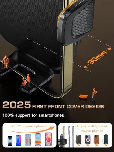 Topmake Car Phone Holder Mount,【2025 Upgrade】 3-in-1 Cell Phone Holder for Car, Dashboard Windshield, Suction Cup Hands-Free Car Phone Stand, Automobile Cradles Universal,Black – Enhanced Compatibility and Speed