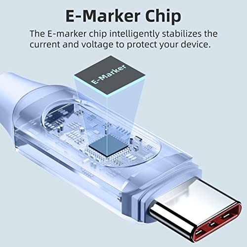 Ultra-Fast 100 W USB C to USB C Cable 2-Pack – 6.6 FT Silicone Charging Cables with LED Display for Samsung Galaxy Z Flip5, Fold5, Flip4, Fold4 – High-Speed 5 A Power Delivery, Enhanced Durability, and Compatibility for All Your Devices