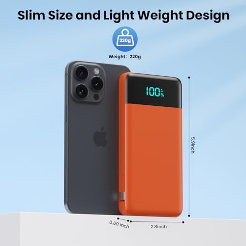 Upgrade Your Charging Experience: 13800 m Ah Portable Power Bank with Built-in Cables and Wall Plug – Fast Charging USB-C Battery Pack for i Phone 16/15/14, Samsung & Android Devices – Ultimate Travel Companion with 4 Outputs for Simultaneous Device Charging