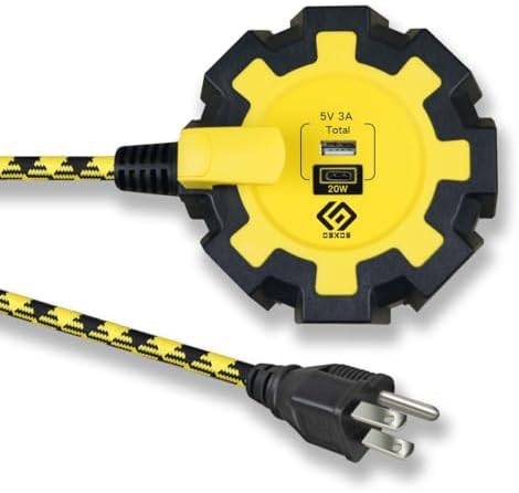 Maximize Your Charging Efficiency with the PD20 W USB-C and USB-A Power Strip – 6 Outlet Surge Protector with 6 FT Braided Cord, 500 Joules of Safety, Built-in 15 A Circuit Breaker, UL Listed, Wall Mountable for Versatile Use in Homes and Workshops