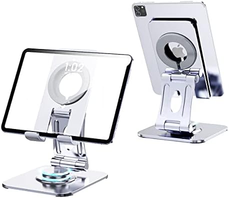 Premium Aluminum 360° Rotating Tablet Stand for i Pad and Smartphones – Lightweight, Portable Holder with Anti-Slip Stability – Ideal for Artists and Professionals – Versatile Viewing Angles for Drawing, Video Conferencing, and Streaming – Compatible with 4-13 Inch Devices – Sleek Gray Design for Effortless Style and Functionality