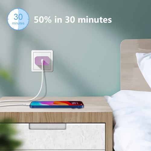20 W USB C Fast Charging Block 3-Pack for Apple Devices – Compact Wall Adapter for i Phone 11-16, Apple Watch & i Pad – Sleek Purple Design for Enhanced Portability and Efficiency – Universal Compatibility for Optimal Performance