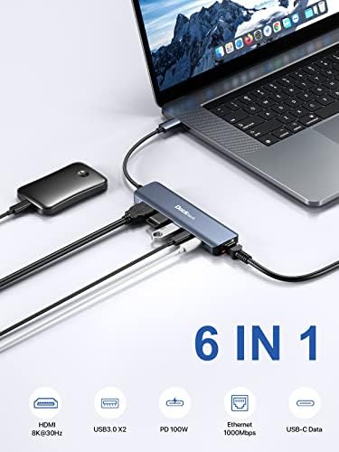 Revolutionize Your Workspace with the dockteck 5-in-1 USB-C Hub Multiport Adapter – 4 K HDMI, Dual SD/TF Card Slots, and 2 High-Speed USB 3.0 Ports for Mac Book Pro, Air, i Pad Pro, and XPS – Unmatched Versatility and Rapid File Transfers