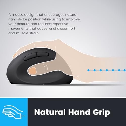 Discover Unmatched Comfort with the Perixx PERIMICE-819 B Bluetooth Vertical Mouse – Ergonomic Wireless Design for Right-Handed Users – Multi-Device Connectivity for Seamless Switching – Silent-Click Technology for a Quieter Workspace – Compact and Portable for On-the-Go Productivity – Ideal for Enhanced Wrist Health and Long Hours of Use – Perfect Companion for Home or Office – Compatible with Various Operating Systems.