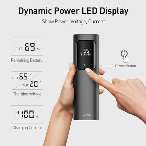 Revolutionize Your Charging Experience with the i WALK 20,000 m Ah Laptop Power Bank – 65 W Multi-Device Fast Charger Featuring Built-in USB-C Cable for Mac Book, i Phone 15/14/13/12, HP, Samsung & Steam Deck – Unmatched Portability and Performance