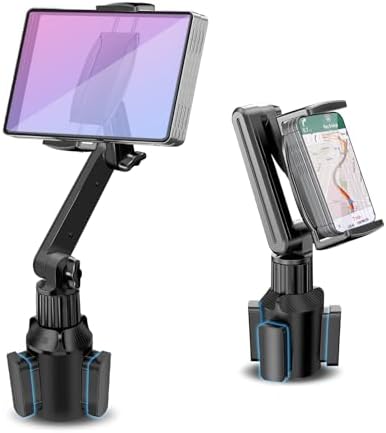 Universal Tablet Holder Mount for Car Cup Holder – 15″ Adjustable Arm with 360° Rotational Flexibility for i Pad Pro, Samsung Galaxy Tab & i Phone – Secure Grip for Enhanced Stability & Hands-Free Convenience on the Go