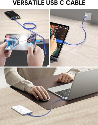 Compact USB C Cable Duo – 0.5 FT Braided Fast Charging Cables for Seamless Data Transfer | 3 A Power & 480 Mbps Speed | Ultimate Compatibility for Mac Book Air, Galaxy S22 Ultra, Stylus Pen, and More | Durable Design | Ideal for On-the-Go Connectivity