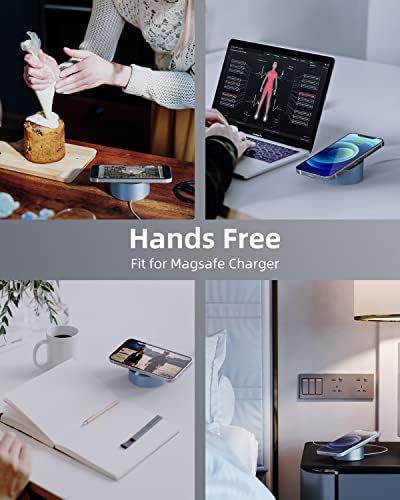 Stouchi Mag- Safe Charger Stand for 25W/15W MagSafe Charger Heavy-Duty Premium Metal Holder Base Desktop Tablet Mount for iPhone 16 Pro /16/15 Pro/15/14/13/12 -Silver – Enhanced Compatibility and Speed