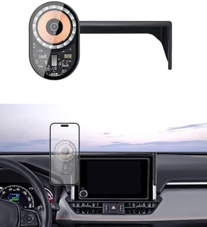 Wireless Charging car Phone Holder for Toyota RAV4/Hybrid 2019-2025 Accessories 7/8 inch Screen Fixed Clip,360° Rotation car Phone Mount Compatible with MagSafe – Enhanced Compatibility and Speed