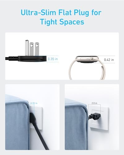 Anker 2100 Joules Surge Protector Power Strip with 12 AC Outlets and Flat Plug Design – 5 ft Space-Saving Extension Cord Featuring 1 USB-C and 2 USB-A Ports for 20 W Rapid Charging – Essential Charging Station for Home, Office, and Dorm with TUV Safety Certification