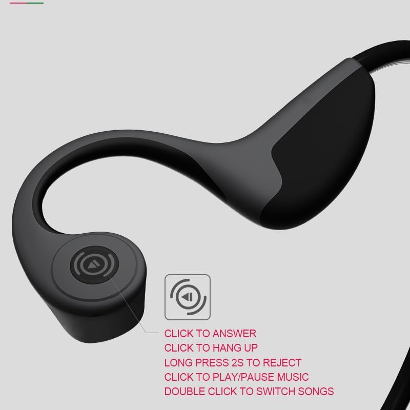 Discover the Ultimate Bone Conduction Bluetooth 5.0 Headphones – Open-Ear Sports Earbuds for Unmatched Comfort and Superior Sound Quality, Sweatproof Design Perfect for Running and Cycling, Ultra-Lightweight Black Earbuds for Active Lifestyles and Enhanced Environmental Awareness. Experience immersive audio while staying alert to your surroundings with these innovative, lightweight workout earbuds. Built with a durable titanium frame and equipped with Hi-Fi stereo sound, these headphones ensure an exceptional listening experience. Ideal for intense workouts, the sweatproof design keeps you focused and comfortable, whether you’re on a long run or cycling through the city. Plus, enjoy hands-free calls and voice commands with the built-in microphone. Elevate your training sessions and everyday adventures with these stylish, performance-driven bone conduction headphones that seamlessly blend safety and sound for the active individual. Perfect for fitness enthusiasts who prioritize both auditory enjoyment and awareness, these headphones are your go-to accessory for any outdoor activity.