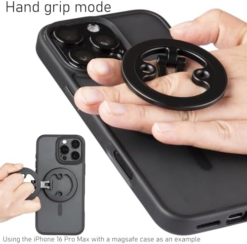 Revolutionary Dual Ring Magnetic Phone Stand – Ultra-Compact, Foldable Aluminum Alloy Holder for i Phone 12 to 16 (Mag Safe Compatible) – Optimal Stability, Sleek Design, and Effortless Portability for Enhanced Mobile Productivity