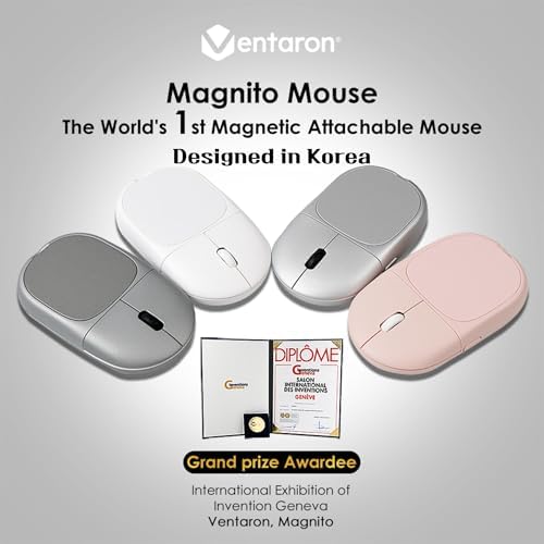 Sleek Pink Magnito Magnetic Wireless Bluetooth Mouse: The Ultimate Travel Companion for Mac, i Pad, Windows & More – Silent Clicks, Compact Design, Effortless Portability & Enhanced Device Compatibility