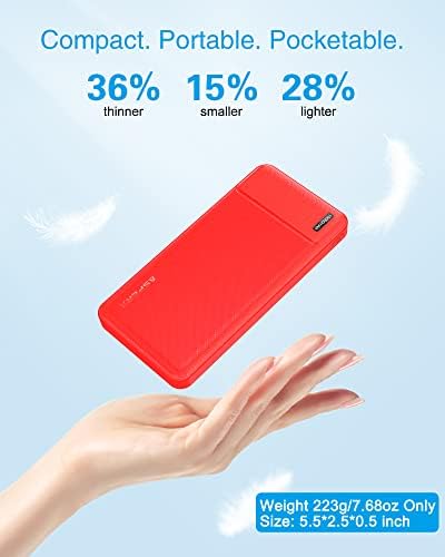 Dual 10,000 m Ah Portable Power Bank Set – Ultra-Slim USB-C Fast Charging Chargers for i Phone, Android, Google Devices – Triple-Port External Battery Pack for Safe, All-Day Use on the Go with Enhanced Compatibility and Lightweight Design