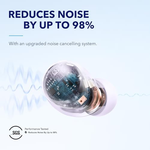Discover Superior Sound with Soundcore by Anker Space A40 Wireless Earbuds – Unmatched Adaptive Active Noise Cancelling for 98% Noise Reduction, 50 Hours of Playtime, and High-Resolution Audio – Ergonomically Crafted for All-Day Comfort and Effortless Wireless Charging – Ideal for Music Lovers and Everyday Use