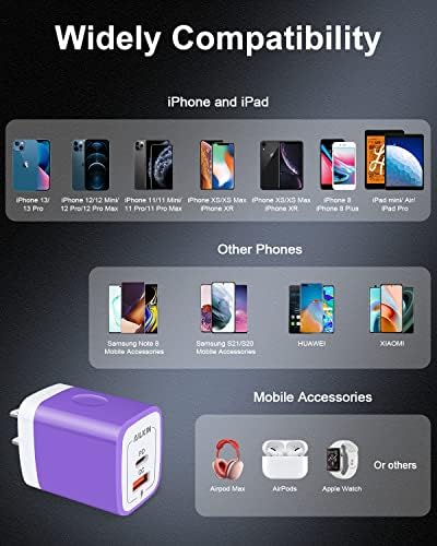 20 W Dual-Port USB-C Wall Charger – Fast Charging Power Adapter for i Phone, Samsung Galaxy, Google Pixel, and More – Compact & Reliable Power Delivery for Simultaneous Device Charging – Essential Tech Accessory for Home & Travel