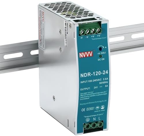 Reliable 24 V DC 5 A DIN-Rail Switching Power Supply – NDR 120 W Industrial Power Converter for Enhanced Efficiency and Universal Compatibility (100-240 VAC Input) – Optimal Solution for Automation Systems and Control Panels with Safety Features