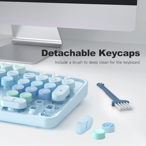 Retro-Inspired Full Size Typewriter Keyboard with Number Pad – Wired USB Keyboards for Windows 7, 8, 10, 11 | Enhance Your Typing Experience with Classic Charm and Modern Efficiency | Perfect for Home and Office Use