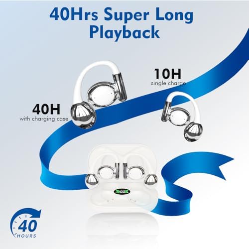 Premium Open-Ear Wireless Earbuds with Bluetooth 5.3 – Advanced Environmental Noise Cancellation for Enhanced Sound Clarity – Ergonomic Sports Headphones with Secure Fit and LED Charging Case – Ideal for Running, Cycling, and Active Lifestyles