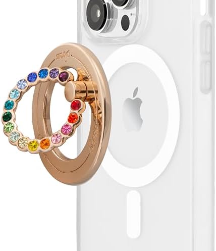 Elevate Your i Phone Experience with the Sonix Magnetic Phone Grip – Stylish Rhinestone Ring Holder for i Phone 12, 13, 14, 15 Series – Effortless 360° Rotation and Secure Mag Safe Compatibility – Sleek Silver/Clear Design for Ultimate Functionality and Fashion