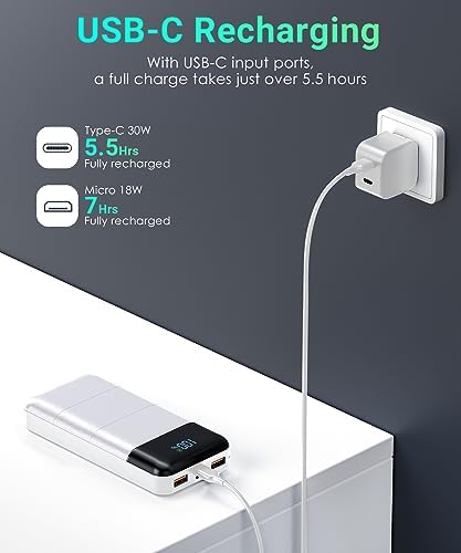 High-Capacity 32000 m Ah Portable Power Bank with Fast 5 V/3 A Charging – LED Display for Real-Time Monitoring, Sleek Black Design, Ideal for Smartphones and USB Devices – Ultimate Reliability for Travel and Daily Use
