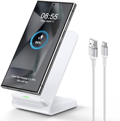 Ultra-Fast 15 W Pixel 9 Pro Wireless Charging Stand – Versatile Charging Station for Google Pixel, Samsung Galaxy, i Phone, and More – Enhanced Safety Features with Dual Viewing Angles – Case-Friendly Design for Seamless Use – Ideal for Gaming, Streaming, and Multi-Tasking – Compatible with Leading Wireless Devices Including Moto G Power and Galaxy Z Series – Reliable Overheat and Short-Circuit Protection for Peace of Mind – Sleek and Modern Aesthetic for Any Desk Setup – Includes 3 FT USB-C Cable for Instant Connectivity – Elevate Your Charging Experience Today!