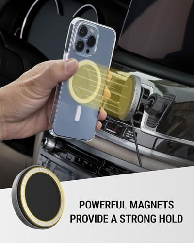 Scosche MPQMD-SP Magic Mount Charge Pro: Advanced 15 W Qi2 Fast Wireless Charging Mag Safe Car Mount for i Phone 16/15/14/13/12 Pro Max Plus – Sleek Dashboard Magnetic Holder for Effortless Charging and Driving Efficiency