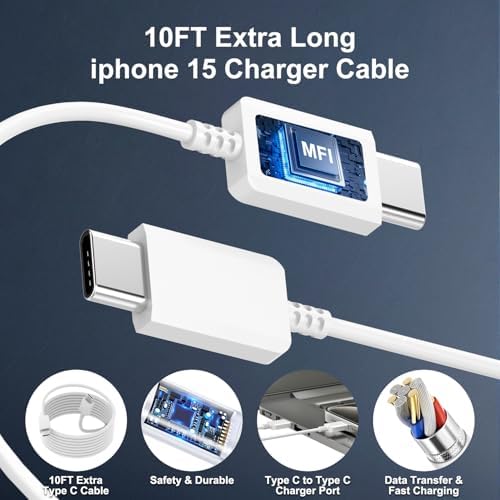 Rapid Charge 30 W USB-C Charger Trio for i Phone 16 & Samsung Galaxy S24 – High-Performance Fast Charging Set with 10 FT Cable – Perfect for Home, Office, and Travel – Superior Safety Features & Universal Device Compatibility