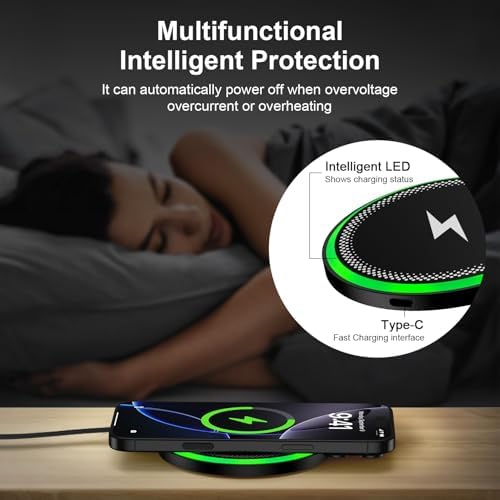 Fast Wireless Charging Pad for Samsung Galaxy S25 Ultra/S25 Plus, Google Pixel 9 a/9 Pro XL – 15 W Inductive Charger for Android Devices, Ultra Slim & Case-Friendly Charging Station, Effortless Power Delivery for Multiple Smartphones, Optimal Compatibility with Motorola Razr & i Phone Series – Compact Design with USB-C Cable Included