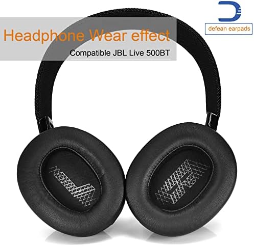 Upgrade Your JBL Live 500 BT Headphones with Premium Defean Earpads – Enhanced Noise Isolation Foam & Luxurious Soft Leather for Unmatched Comfort and Sound Quality (Gray) – Easy Installation for a Seamless Listening Experience