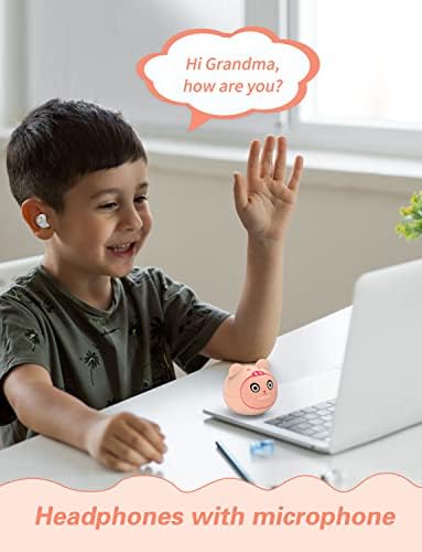 Charming Bluetooth Earbuds for Kids – Waterproof Noise-Cancelling In-Ear Headphones with Adorable Pig and Cat Designs – Comfortable Stereo Sound Perfect for Young Music Lovers and Learning – Durable, Easy-to-Clean Wireless Headset with Broad Device Compatibility – Engage Your Child’s Audio Experience with Fun and Functionality