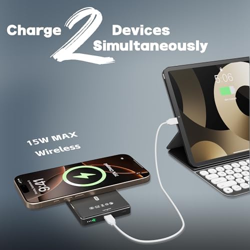 Slim Mag Safe Wireless Power Bank 10,000 m Ah for i Phone 16/15/14/13/12 – Lightweight Magnetic Charger with USB-C, Enhanced Fast Charging & 5 Safety Protections – Perfect for On-the-Go Power and Seamless Connectivity
