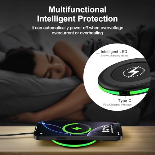 Dual 15 W Fast Wireless Charger Set for Google Pixel & Samsung Galaxy – Ultra-Compatible Charging Pad for Pixel 9/9 Pro/8/7/6 and Galaxy S25/S24/S23/S22 – Enhanced Safety Features with 1.8 X Speed Boost – Ideal for Nightstand Use – Includes Type-C Cables – Perfect for i Phone 16/15 Series and More – Slim Design for Easy Portability – Efficient Charging with Multi-Device Support – Inductive Charging Through Cases Up to 6 mm – High-Speed Android Charging Station for Multiple Devices – Recharge Your Galaxy Buds and More with Convenient 5 W Mode – Superior Protection Against Overheating and Short Circuits – Get Your Devices Fully Charged Overnight – A Must-Have Charging Solution for All Your Mobile Needs