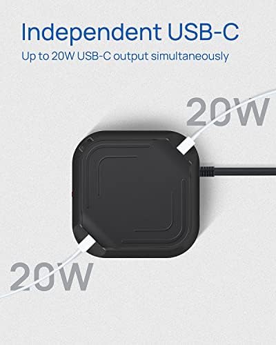 KOOSLA Power Strip Tower – 12 AC Outlets & 6 High-Speed USB Ports with 15 A Surge Protection – 6.5 ft Heavy-Duty Extension Cord for Home Office & Dorm Room – Compact Design for Efficient Power Distribution – Versatile Charging Station for Multiple Devices