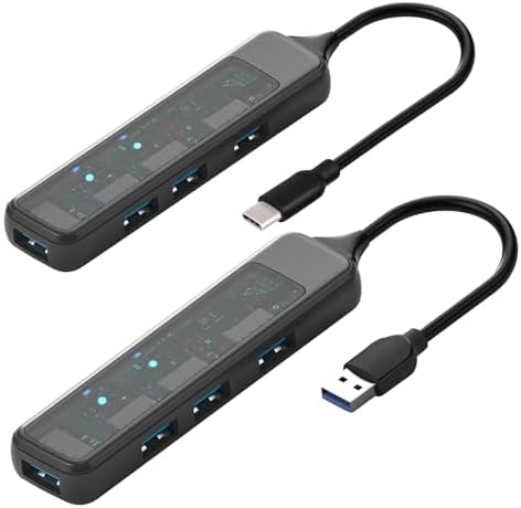 Transform Your Digital Workspace with the 4-in-1 USB C Hub – High-Speed 5 Gbps Multiport Adapter for Effortless Connectivity with PC, Laptop, i Mac, Surface & Mac Book Pro – Compact USB 3.0 Hub for Travel-Ready Professionals – Elevate Your Productivity & Streamline Data Transfer Today!