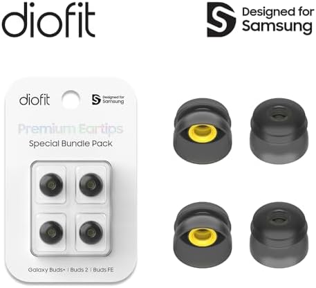 Superior Multi-Flange Eartips for Galaxy Buds2 & Galaxy Buds FE – Ultimate Comfort & Noise Isolation for Active Lifestyles – Sleek Black Design for Enhanced Audio Performance – Hassle-Free Installation & Maintenance