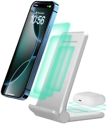 Transform Your Charging Routine with the Innovative 20 W Foldable Dual Wireless Charger – Fast, Cordless Power Station for i Phone 16/16 Pro/15/14/13/12/X & Air Pods, Seamlessly Compatible with Samsung, Pixel, Xperia, LG Devices for Ultimate Convenience!