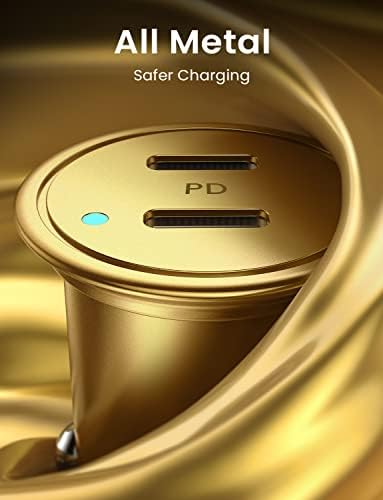AINOPE 56 W Ultra-Compact USB C Car Charger – Dual USB PD 3.0 Fast Charging Adapter for i Phone 15 Series, Galaxy Devices & i Pad Pro – Travel-Ready Design with Advanced Safety Features for Effortless Power On-the-Go