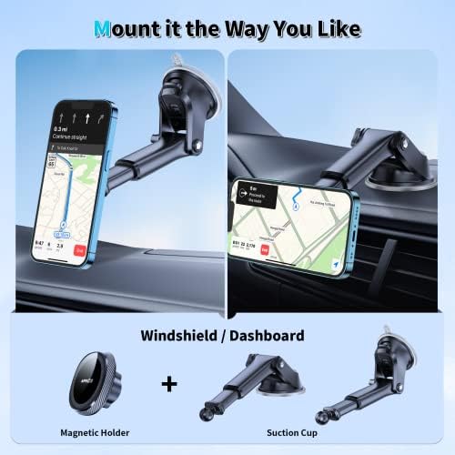 Experience Unmatched Stability with APPS2 Mag Safe Car Mount for i Phone – Premium Magnetic Dashboard & Windshield Holder Featuring 17 Powerful Magnets for i Phone 15, 14, 13, 12 Pro, Plus, Max & Mini – Quick Tool-Free Installation & Chic Green Design for Ultimate Driving Safety and Convenience Elevate your driving experience with the APPS2 Mag Safe Car Mount, ingeniously engineered to securely cradle your i Phone during navigation. This versatile magnetic holder can be effortlessly affixed to your dashboard or windshield, providing instant access to your device while minimizing distractions. Equipped with 17 robust magnets, this mount guarantees steadfast stability, preventing your i Phone from slipping even on the roughest terrains. Tailored for compatibility with the latest i Phone models, its user-friendly installation requires no tools, allowing you to set it up in mere seconds. Its sophisticated green design not only enhances your vehicle’s interior but also promotes safer driving habits by ensuring your phone is always within reach for hands-free navigation and calls. Constructed from high-quality materials, the APPS2 Car Mag Safe Mount promises durability and easy maintenance, making it the ideal blend of style and functionality for modern drivers.