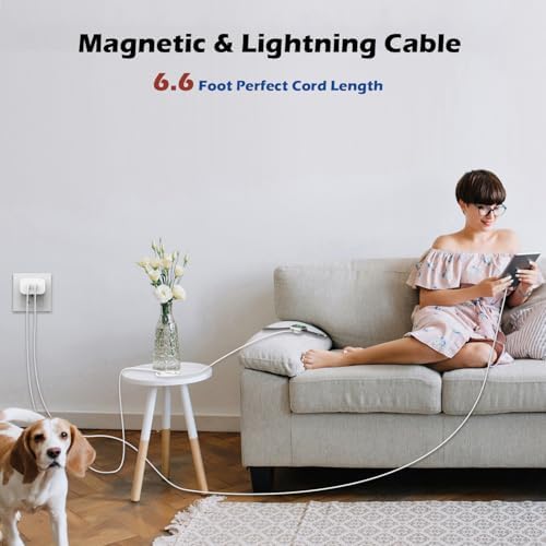 Premium 2-in-1 USB-C Magnetic Charging Cable for i Phone & Apple Watch – 6.6 FT Dual Device Fast Charger for i Watch Series 10-1 & i Phone 14/13 – Streamline Your Power Needs with Enhanced Compatibility and Superior Design