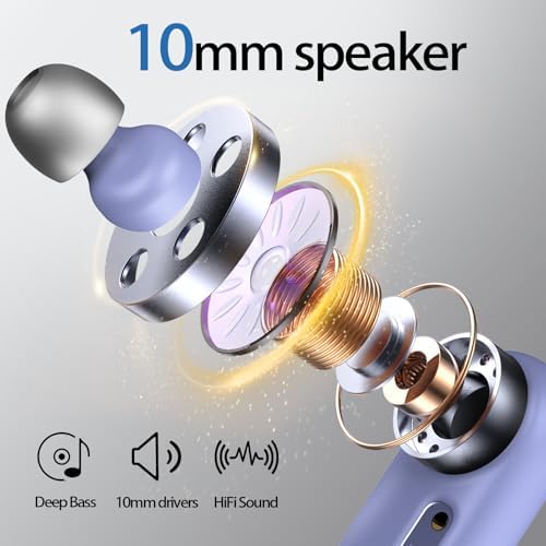 Revolutionary Bluetooth 5.3 Wireless Earbuds – Ultra-Lightweight Noise-Cancelling Headphones with Deep Bass for Sports Enthusiasts – Waterproof Design with Secure Ear Hooks for Running, Biking, and Climbing – Unmatched 60 Hours Playtime in Sleek Black Finish