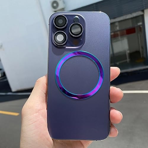 Premium Magnetic Ring Sticker for Mag Safe Adapter Kit – Universal Conversion Solution for Kindle, Phone Cases, Wireless Chargers, Car Mounts & Wallets – 2 Pack (Mirror Multicolor, 0.5 mm) – Enhance Device Compatibility & Charging Speed