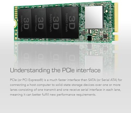 Elevate Your Computing Experience with the Transcend 256 GB M.2 2280 SSD – Achieve Lightning-Fast Speeds of Up to 1,600 MB/s for Seamless Gaming and Multitasking, Featuring PCIe NVMe Gen3 x4 Compatibility, 3 D TLC NAND Technology for Enhanced Durability, and Intelligent LDPC Error Correction for Unmatched Data Integrity. Perfect Upgrade for Ultrabooks, Laptops, and Desktops!