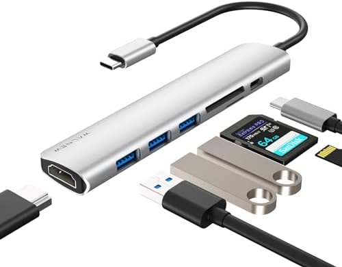 Transform Your Connectivity with the WALNEW 7-in-1 USB C Hub – 4 K HDMI Adapter, 100 W Power Delivery, and High-Speed Data Ports for Mac Book Pro, i Pad 10, Dell XPS & More – Ultimate Multiport Solution for Professionals and Creatives!