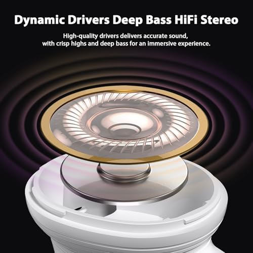 Experience Unmatched Sound Quality with High-Fidelity Bluetooth 5.4 True Wireless Earbuds – Premium Noise Cancelling In-Ear Headphones Featuring Hi-Fi Bass for i Phone, Samsung, and Pixel Devices – Ergonomically Designed for Ultimate Comfort and Extended Battery Life for All-Day Listening Enjoyment.