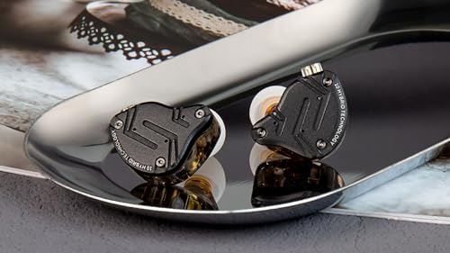 KZ ZS10 Pro Wired In-Ear Monitors – Premium 4 Balanced Armature & 1 Dynamic Driver Earbuds with Stainless Steel Design, Detachable Cable – Superior Audio Performance for Audiophiles & Musicians (Matte Black, Microphone-Free) – Unrivaled Sound Clarity and Comfort