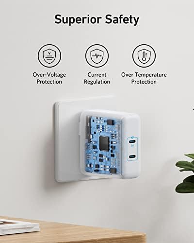Anker 100 W Dual Port Fast Charger for Mac Book Pro & USB-C Devices – Compact Power Adapter for i Phone 15, i Pad Pro, Google Pixelbook – Unmatched Charging Speed & Versatility with Enhanced Compatibility – Trust the Leader in Innovative Power Solutions
