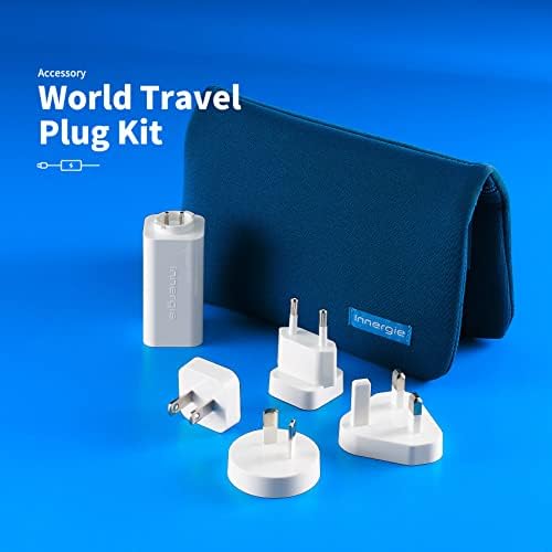 All-in-One Global Power Adapter Kit – Innergie Universal Travel Plug Set for USB-C Devices with Fast Charging for US, UK, EU, and AU Outlets – Essential Travel Charging Solution for Digital Nomads and Frequent Flyers