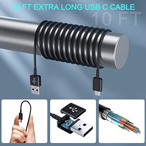 Ultra-Fast Charging 12 FT USB C Cable for Samsung Galaxy – Dual Pack Type C Charger Cord for S10/S9/S8/S23/S21 Ultra/Note Series – Enhanced Durability and Flexibility for Efficient Power Delivery